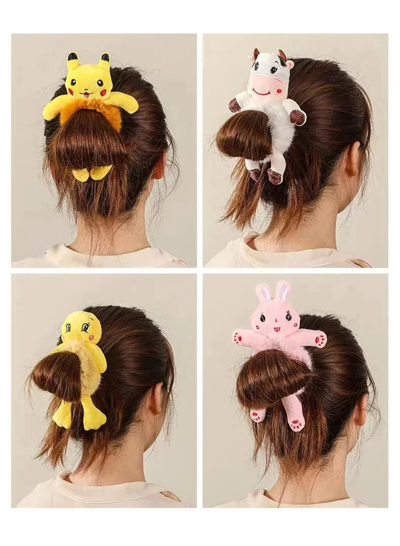 Cute-Cartoon-Plush-Bear-Hair-Band-Does-Not-Hurt-Hair-Headdress-Children-s-Hair-Tie-Korean-Style-Hair-Rope-Ball-Head-Rubber-Band-display-picture-4