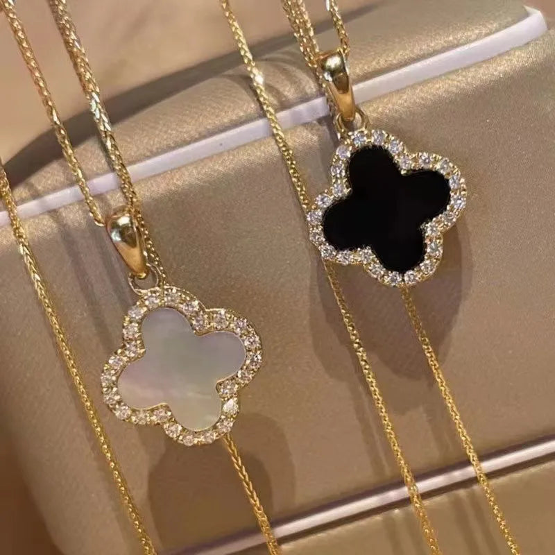 Simple-Style-Classic-Style-Four-Leaf-Clover-Zircon-Alloy-Wholesale-Pendant-Necklace.webp